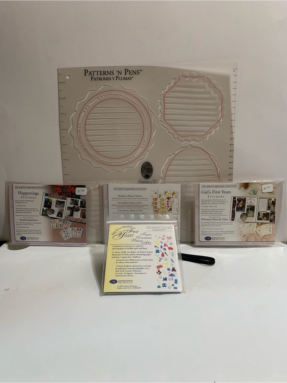 Creative Memories Journaling Lay Out Stencil Sticker & Paper Cut-Outs NIP